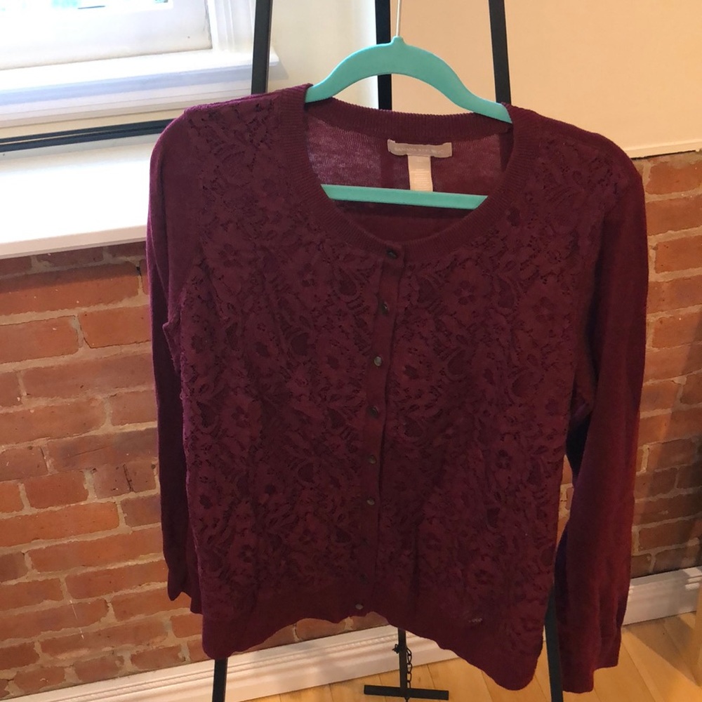 Merlot lace cardigan